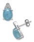 ფოტო #1 პროდუქტის Milky Aquamarine and Diamond Accent Earrings in Sterling Silver