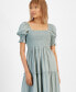 Women's Cotton Smocked Puff-Sleeve Tiered Maxi Dress, Created for Macy's