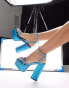 Фото #2 товара ASOS DESIGN – Nate – Glitzernde Absatz-Sandalen in Blau mit Plateausohle