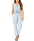 ფოტო #1 პროდუქტის Juniors' Cotton Denim Drawstring-Waist Jumpsuit