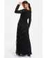 ფოტო #3 პროდუქტის Women's Embellished Twist Detail Evening Dress