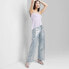 Women's High-Rise Wide Leg Coated Baggy Jeans - Wild Fable Silver Metallic 4