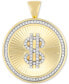 ფოტო #1 პროდუქტის Men's Diamond Dollar Sign Disc Pendant (3/8 ct. t.w.) in 10k Gold