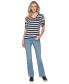 Women's Ruched-Sleeve Striped Top