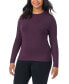 ფოტო #1 პროდუქტის Plus Size Softwear Long-Sleeve Crewneck Top