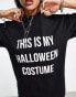 ASOS DESIGN oversized t-shirt with this is my halloween costume in black Черный, 34 - фото #2