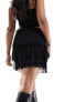 Фото #7 товара Monki mini ruffle skirt in black