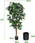 Фото #9 товара Искусственный цветок costway Кустарник Ficus 180 см