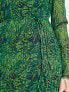 Фото #3 товара & Other Stories mesh midi dress in green print