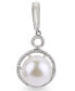 Фото #1 товара White Cultured Freshwater Pearl and White Topaz Enhancer in Sterling Silver