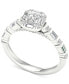 ფოტო #3 პროდუქტის Diamond Round & Baguette Engagement Ring (7/8 ct. t.w.) in 14k White Gold