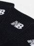 New Balance logo mid sock 3 pack in black