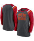 Фото #2 товара Men's Heathered Charcoal and Red Tampa Bay Buccaneers Tri-Blend Raglan Athletic Long Sleeve Fashion T-shirt