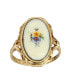 ფოტო #1 პროდუქტის Gold-Tone Oval Shaped Flower Ring