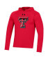 ფოტო #2 პროდუქტის Men's Red Texas Tech Red Raiders School Logo Raglan Long Sleeve Hoodie Performance T-shirt