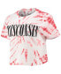 ფოტო #3 პროდუქტის Women's Red Wisconsin Badgers Showtime Tie-Dye Crop T-shirt