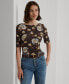 Фото #1 товара Women's Floral Boat-Neck Tee