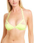 Фото #1 товара Sports Illustrated Swim Triangle Bikini Top Women's Yellow Xs