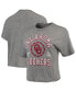 ფოტო #1 პროდუქტის Women's Gray Oklahoma Sooners Bishop Tri-Blend Knobi Crop T-shirt