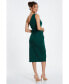 Women's Scuba One-Shoulder Trim Ruched Midi Dress