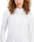 Фото #3 товара Women's Mesh Jersey 1/4-Zip Top, Created for Macy's