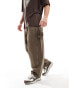 ASOS DESIGN oversized balloon jeans with carpenter details in washed brown Verwaschenes Braun, W32 - фото #7