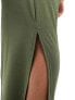 New Look slinky midi skirt in khaki