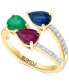 ფოტო #1 პროდუქტის EFFY® Multi-Gemstone (2 ct. t.w.) & Diamond (1/5 ct. t.w.) Bypass Ring in 14k Gold