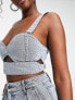 Фото #3 товара AFRM Lavera co-ord cut out denim corset top in mid wash blue