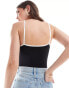 ASOS DESIGN cami bodysuit in black with white tipping