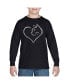 Фото #1 товара Cat Heart - Boy's Child Word Art Long Sleeve T-Shirt