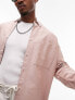 Topman long sleeve extreme oversized pocket detail shirt in pink