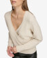 ფოტო #4 პროდუქტის Women's Ribbed Long-Sleeve Wrap Sweater