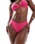 Фото #1 товара Vila brazillian bikini bottom co-ord with ruching detail in bright pink