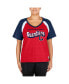 Фото #3 товара Women's Red Cleveland Guardians Plus Size Raglan V-Neck T-Shirt
