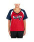 Women's Red Cleveland Guardians Plus Size Raglan V-Neck T-Shirt