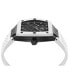 Фото #2 товара Men's Automatic The Skeleton White Silicone Strap Watch 44mm