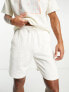 Fila jersey shorts with back pocket print in ecru