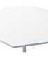 Modern Octagonal Coffee Table, White, Metal Base