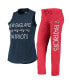 Фото #1 товара Women's Navy, Red New England Patriots Plus Size Meter Tank Top and Pants Sleep Set