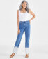 ფოტო #1 პროდუქტის Petite High Rise Dip-Dye Straight-Leg Jeans, Created for Macy's