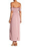 Фото #2 товара S.H.E. 164224 Women's Smocked Off-The-Shoulder Maxi Dusty Pink Dress Sz. L