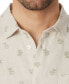 Men's Relaxed Fit Short Sleeve Floral Print Button-Front Linen Shirt