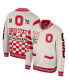 Men's and Women's Cream Ohio State Buckeyes Jacquard Full-Zip Sweater