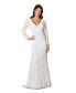 Фото #1 товара Women's White Gretchen V-Neck Long Sleeve Wedding Dress