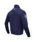 ფოტო #4 პროდუქტის Men's Navy Milwaukee Brewers Fast Lane Full-Zip Track Jacket