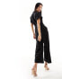 Фото #3 товара New Look button through tie waist jumpsuit in black