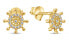 Stylish gold-plated rudder earrings EA345Y