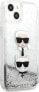 Karl Lagerfeld Etui Karl Lagerfeld KLHCP13SKICGLS Apple iPhone 13 mini srebrny/silver hardcase Liquid Glitter Karl&Choupette Head - фото #4