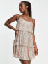 Style Cheat tiered sequin mini dress in champagne